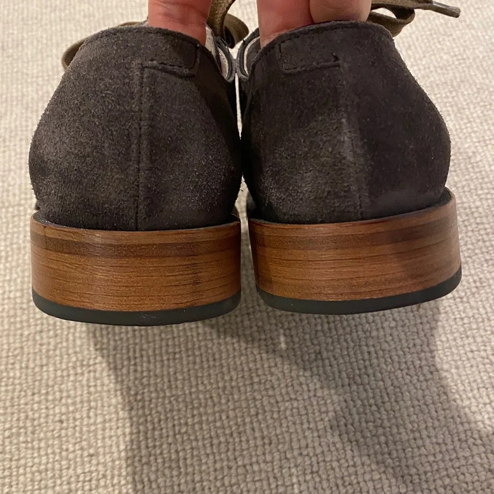 Brunello Cucinelli Dark Gray Suede Oxfords, sz 5.5 - Picture 5 of 11